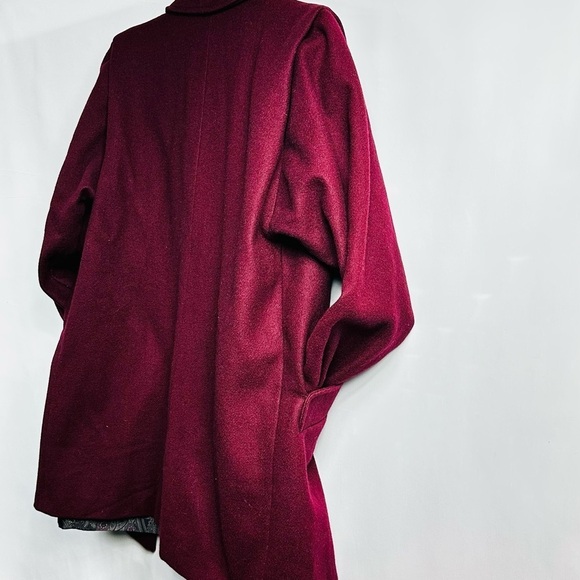 Vintage DonnyBrook 80% Wool Women’s Sz 10 Burgundy Pea Coat - Picture 6 of 12